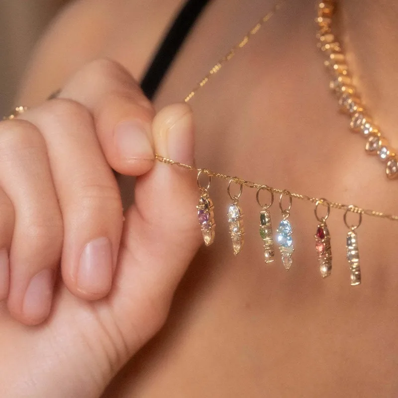 الفولاذ المقاوم للصدأ ديسمبر جوهرة الميلاد عقد دي اي واي قلادة متعدد الألوان عيد الحب صديق عيد ميلاد ملحق قلادة هدية