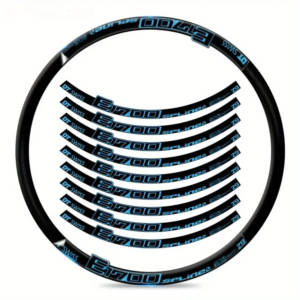 9 Pçs/set de adesivo de grupo de roda de mountain bike DTswiss E1700 spline, incluindo grupo de roda de bicicleta DT e adesivo AM de aro.