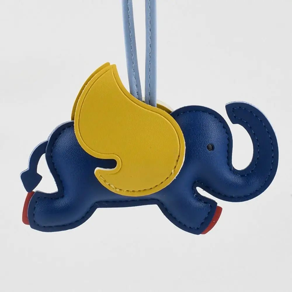 Cute PU Leather Flying Wings Elephant Keychain Animal Cartoon PU Leather Hanger Fashion 16 Colors Bag Pendant Bag Ornament