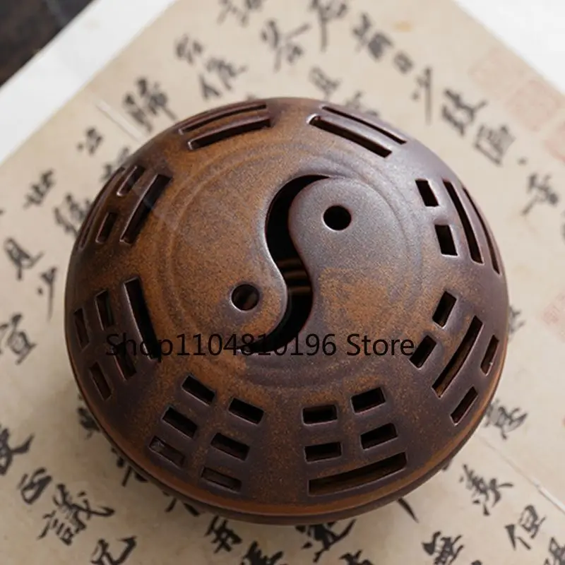 New Ceramic Incense Burner Bagua Taiji Coil Holder Home Decor Teaware