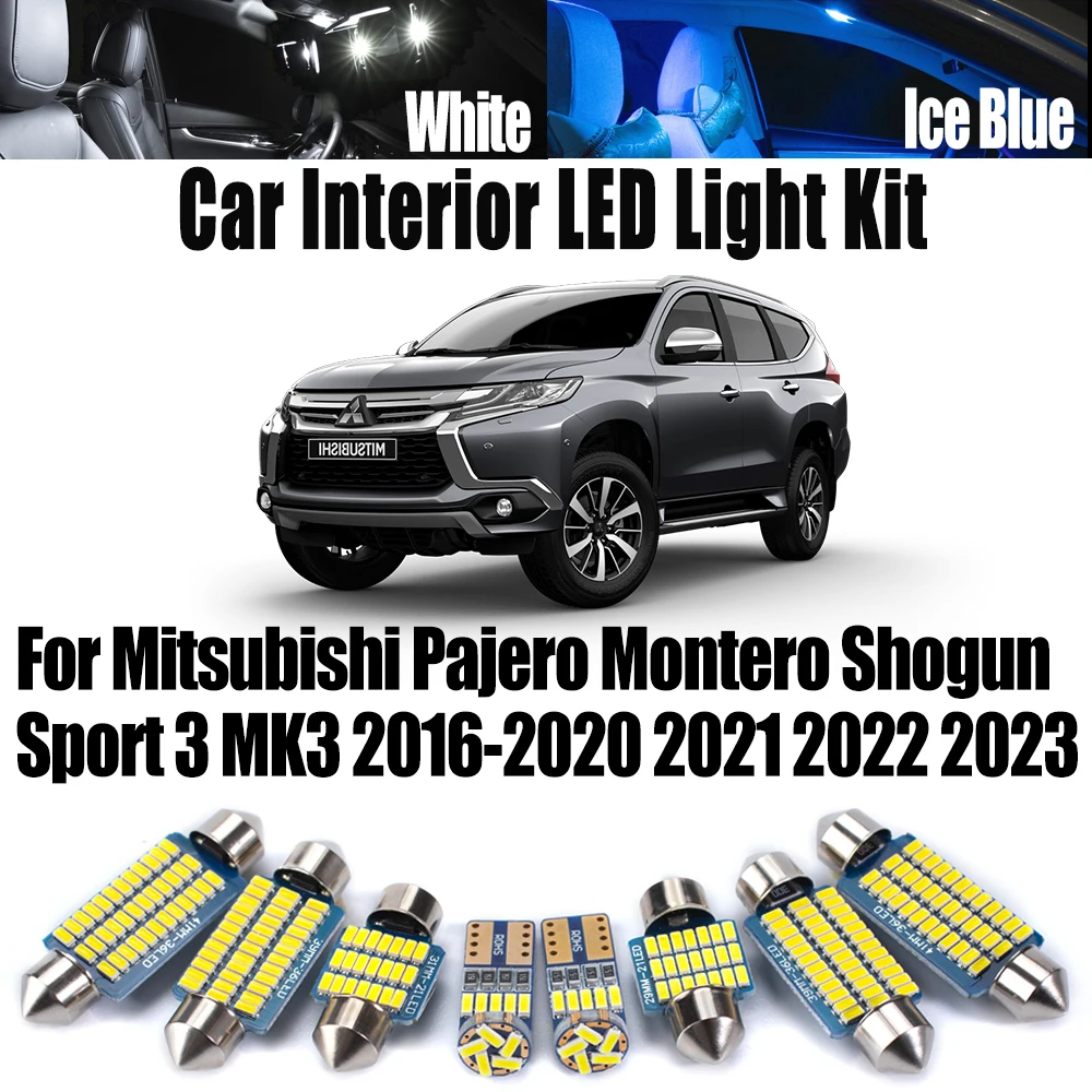 

17Pcs For Mitsubishi Pajero Montero Shogun Sport 3 MK3 2016- 2022 2023 Car Bulbs LED Interior Map Dome Trunk Door Light ​Kit