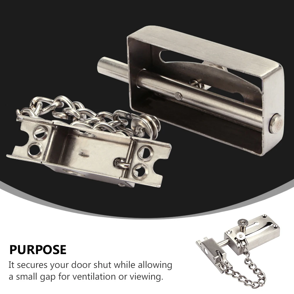 

Sturdy Iron Door Chain Anti theft Press Lock High Hardness Thickened Home Hotel Security Easy Install Safe Child Proof Door