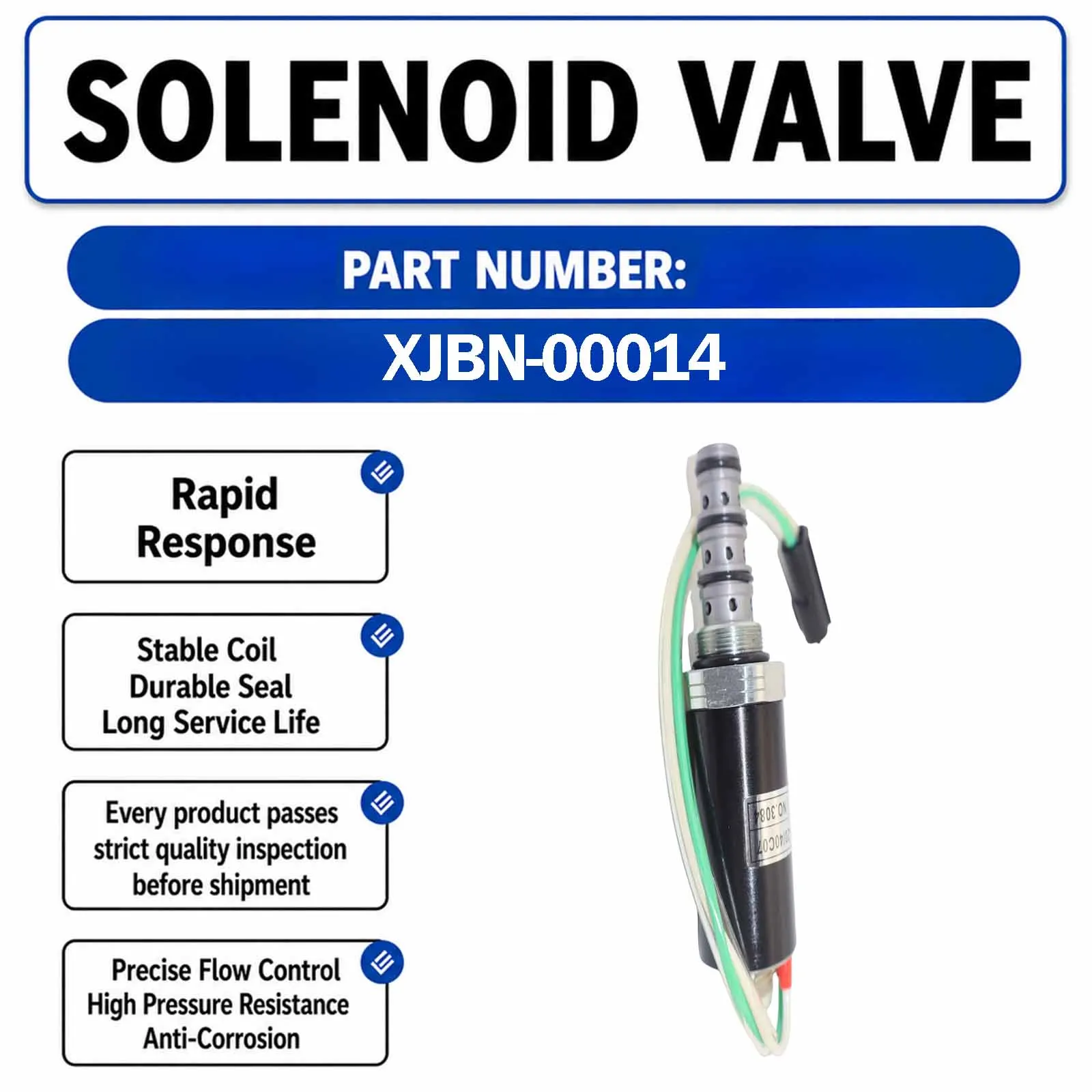 New Solenoid Valve KDRDE5K-20/40C07-109 XJBN-00014 SKX5P-17-208 For Kobelco SK200-6E SK210-6E SK250-6E Crawler Excavators