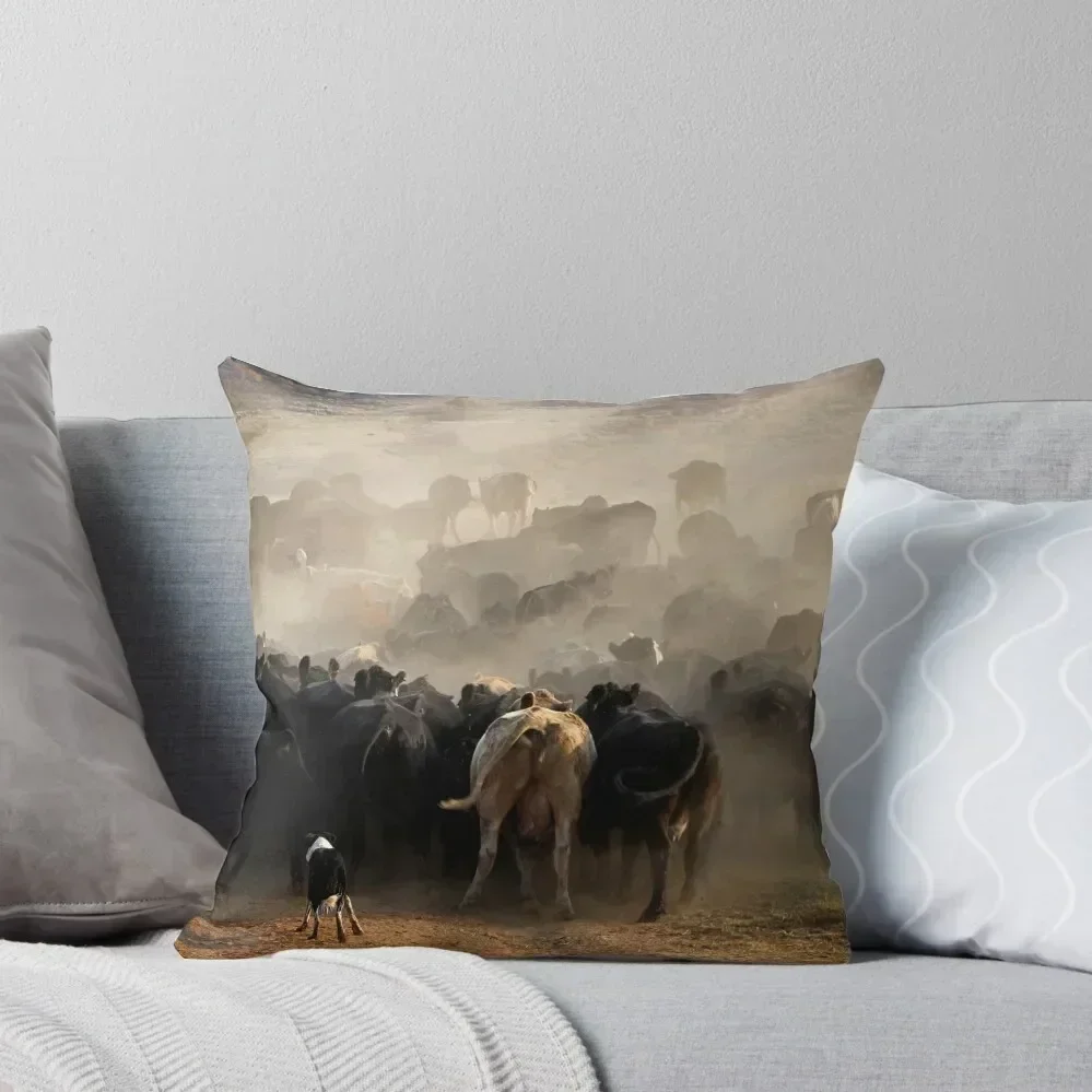 

Workin' Cow Dog Throw Pillow Cusions Cover Elastic Cover For Sofa Pillows Aesthetic Embroidered Cushion Cover pillow