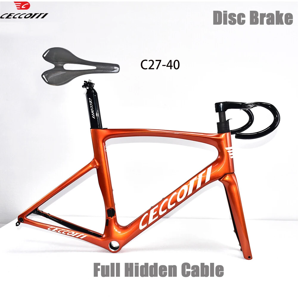 

CECCOTTI Road Bike Frame Carbon 46/49/52/54/56/58cm T47 Disc Brake Ultra Light Weight Seatpost Cycling Parts Bicycle Frameset