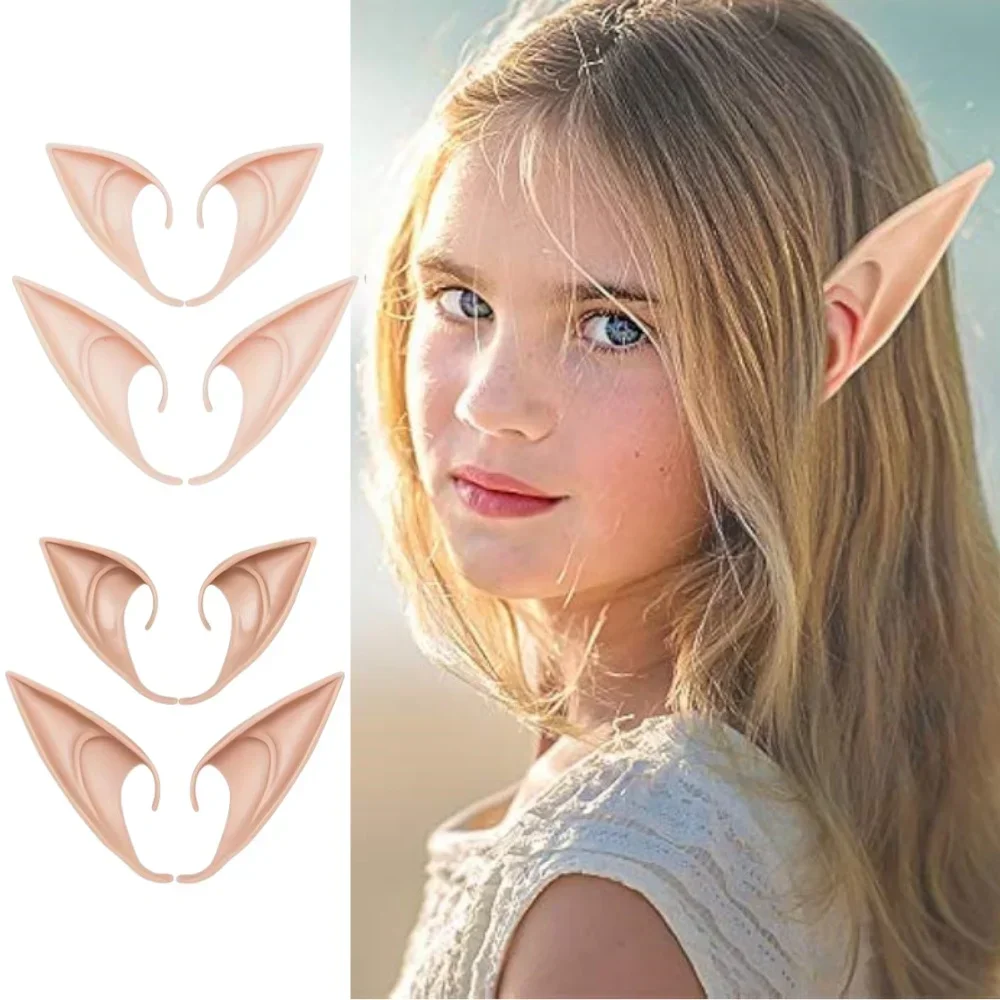 Vibrant Fairy Pixie Elf Ears Soft Vulcanized Rubber Latex Goblin Vampire Elven Designs for Halloween Christmas Party