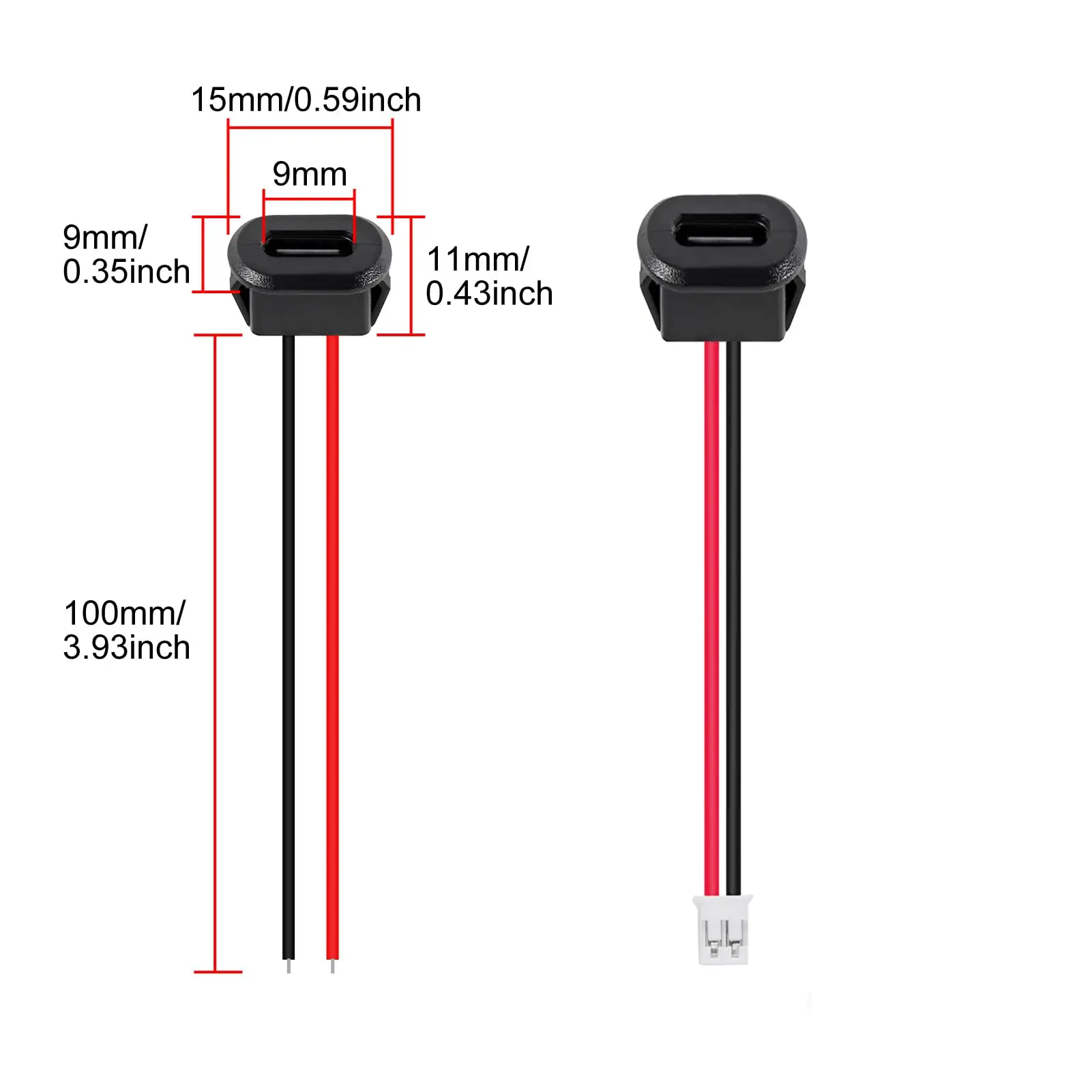 2/5/10pcs Type-C female chassis 2P direct crimping socket female charging port 3A high current port USB-C charger plug