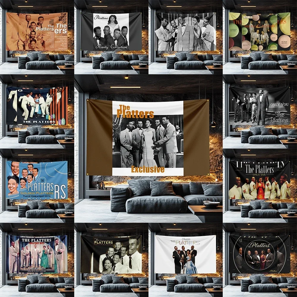 The Platters Tribute Band Flag  Polyester Decorative Banner For Garage Wall Decor Rocker Gift