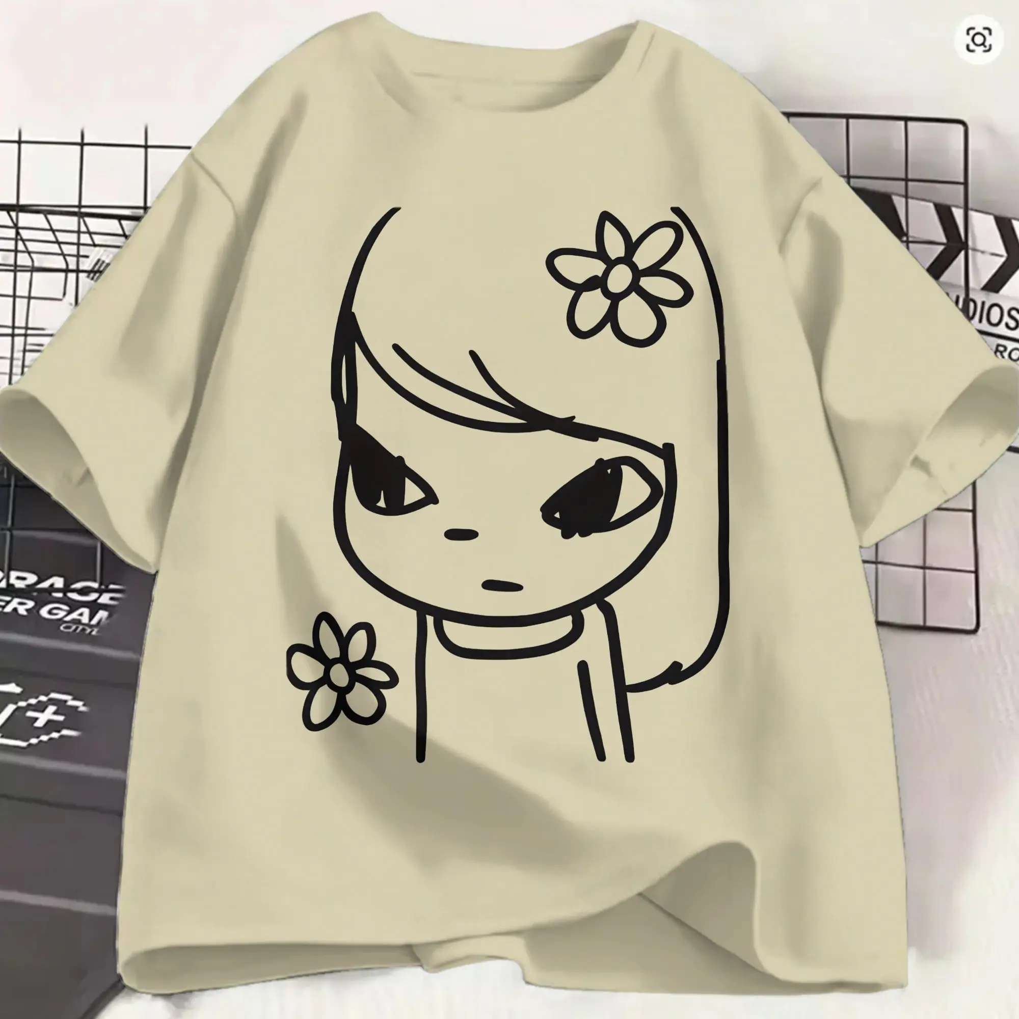 Yoshitomo Nara T-Shirt Summer  Harajuku T-Shirts Men Cotton Breathable Oversize Top Tees Short Sleeve Aesthetic Tshirt