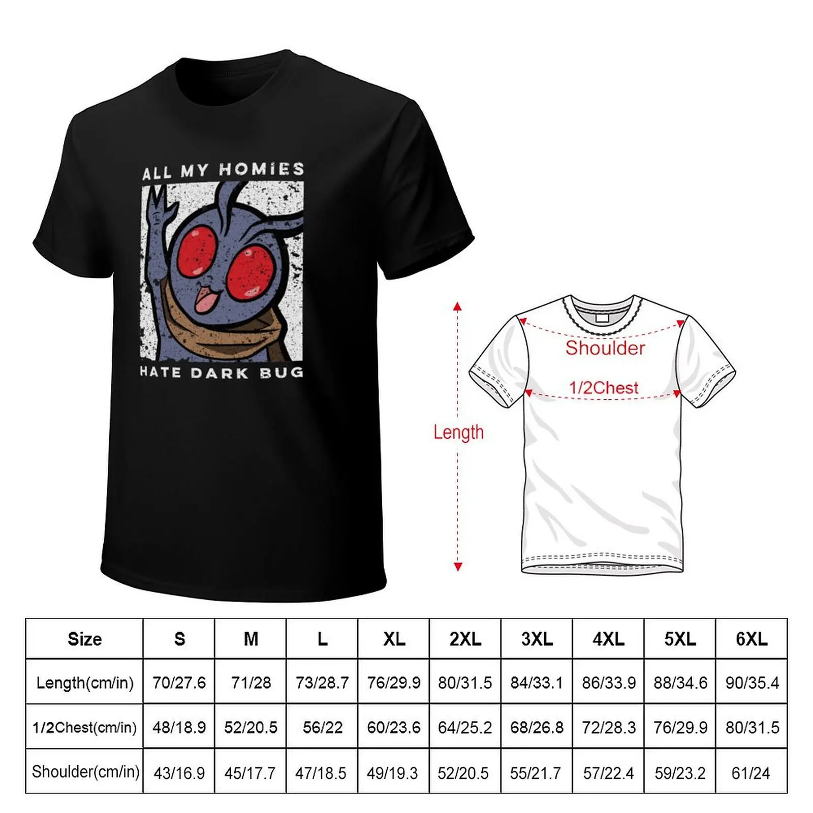 All My Homies Hate Dark Bug T-Shirt Big and Tall Loose Fit T-Shirt