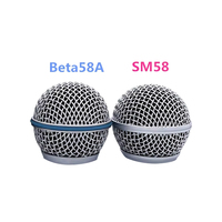 Mesh Ball Head Wired Wireless Microphone Grille Microphone Replacement Head Steel Shure SM58 Beta 58A