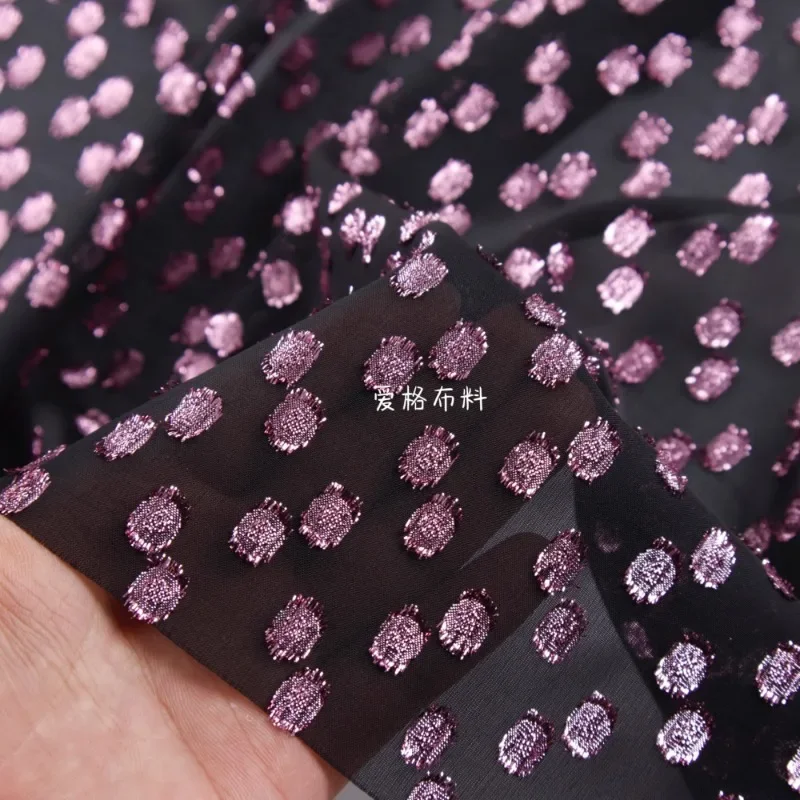 Embroidered Chiffon Fabric for Shirt Dress Clothing Fashion Designer Handmade Diy Sewing Material Cloth By The Meter