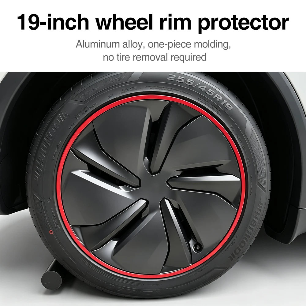 19 Inch Rim Edge Decor Guard Ring, Anti-Curb Rash Anti-Scratch Wheel Rim Protector, Only for Smooth Moderate-Width Wheel Rims