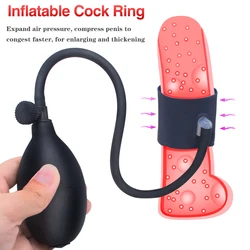 Cock Rings Chastity Ring Inflatable Penis Sleeve for Penis Enlargement Penis Exerciser Male Extender Penis Pump Sex Toys for Men