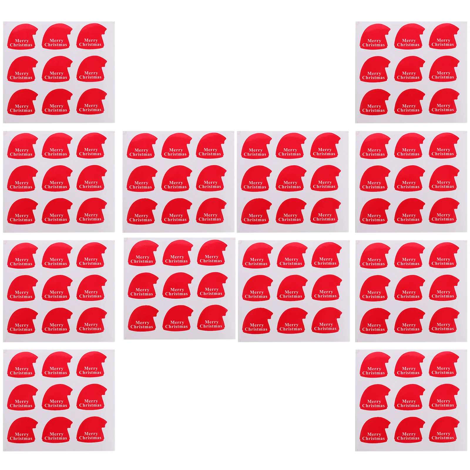 Christmas Hat Shaped Gift Sealing 20 Sheets Strong Adhesive Label For Candy Bags Wrapping Paper Envelope Seals Self-Adhesive