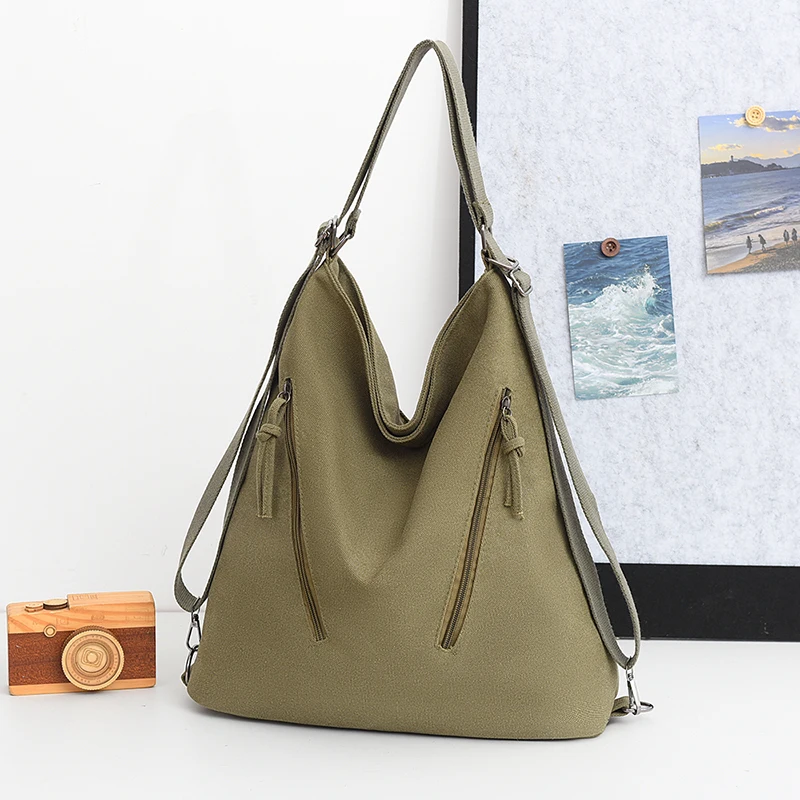 

Female 2025 Multifunctional Dual-use Bag Commuter Work Travel Single Shoulder Bag Trendy Soft College Class Backpack Tote Bags