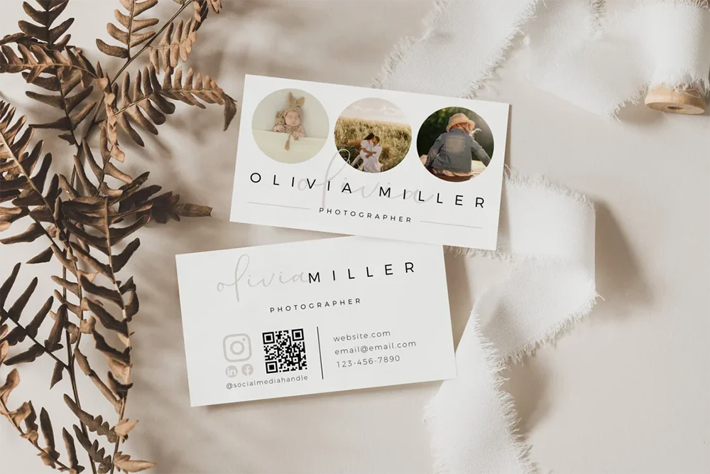 Individuelle Visitenkarten mit personalisiertem Logo, farbige Dankeskarten, Weihnachtsgrußkarten, Hochzeitseinladungen 9x5,4cm, doppelseitig – Detail 7