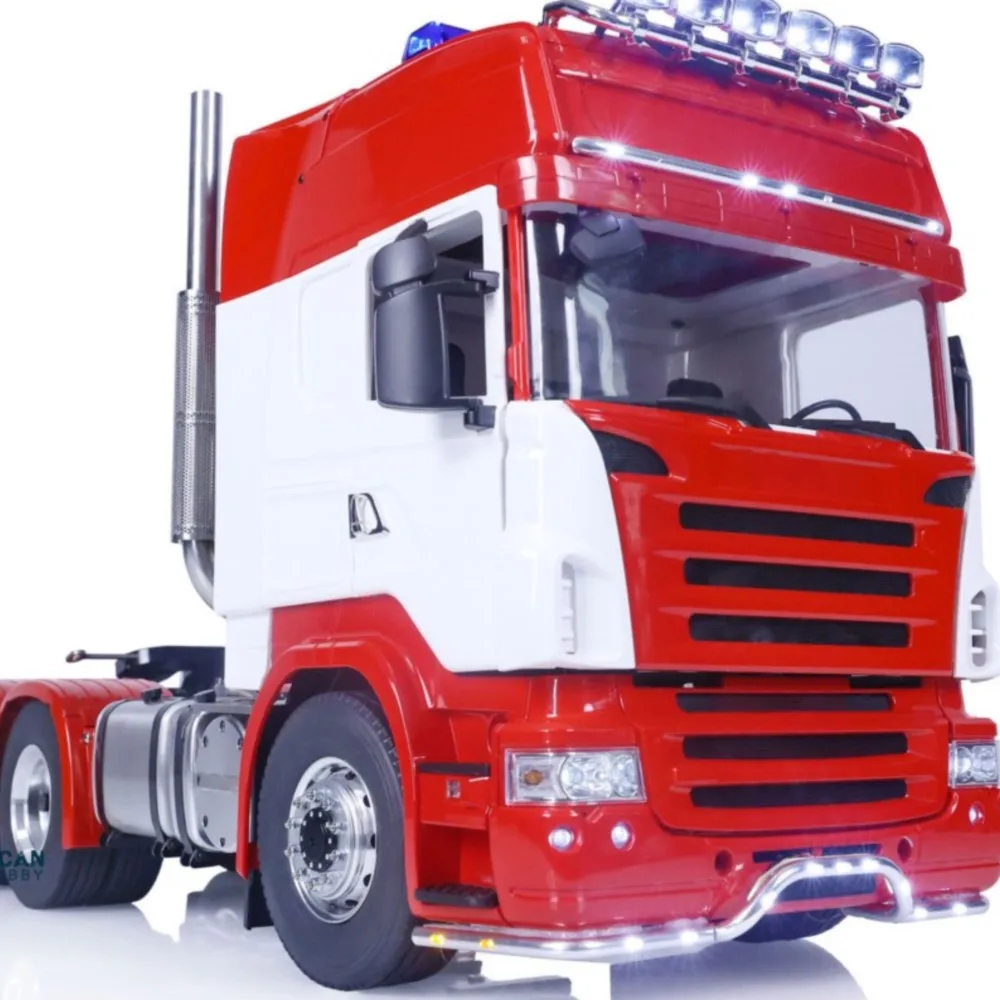 LESU 6X6 Tractor de Radio Control coche 1/14 RC camión chasis de Metal Toucan DIY pintado ensamblado sistema de luz de sonido vehículo THZH1553