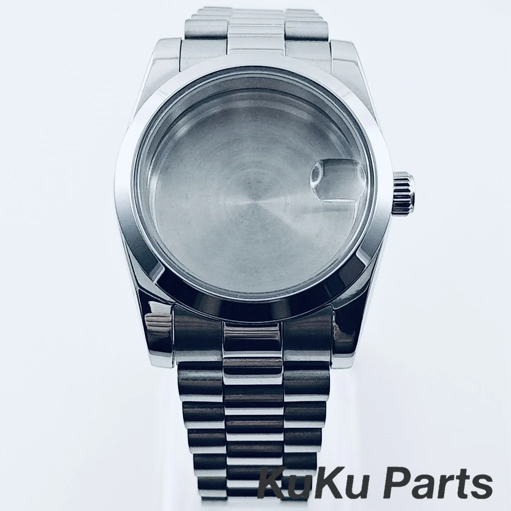 VH31 36MM/40MM Präsidentenarmband, widerstandsfähiges Saphirglas-Uhrengehäuse für NH34 NH35 NH36 NH38 NH70 PT5000 ETA2824 Uhrwerk