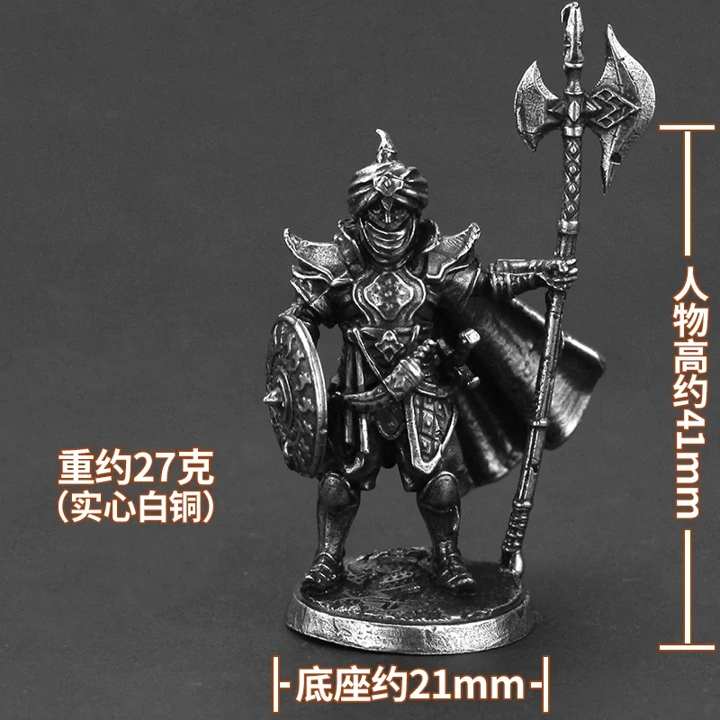 Cupronickel 전사 아라비안 나이트 신성한 랜턴 군인 액션 피규어 금속 모델 휴대용 보드 게임 체스 조각 장식