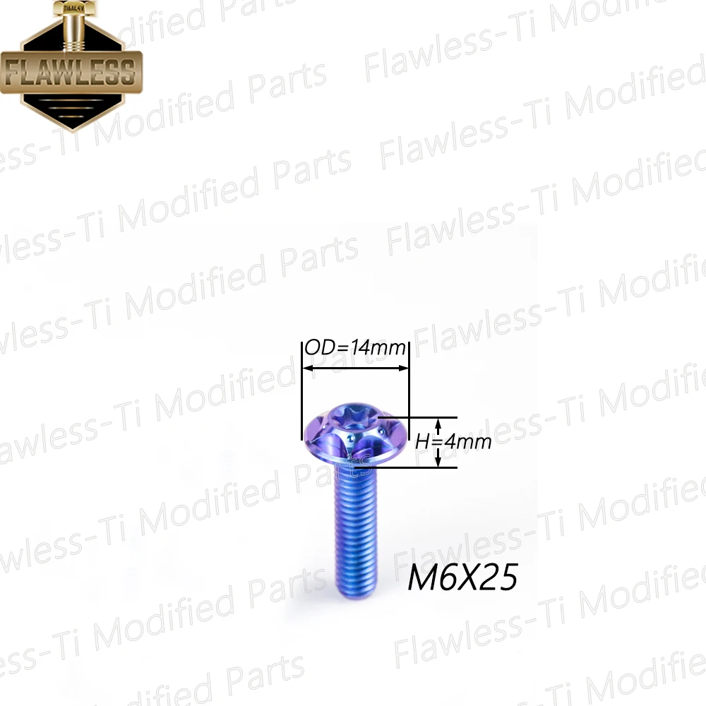 FLAWLESSTI Gr5 Titanium Bolts CNC Bolts Front Fender Exhaust Pipe Visor Bolt M6X10-25 mm for Honda Forza 350 Yamaha Xmax 300