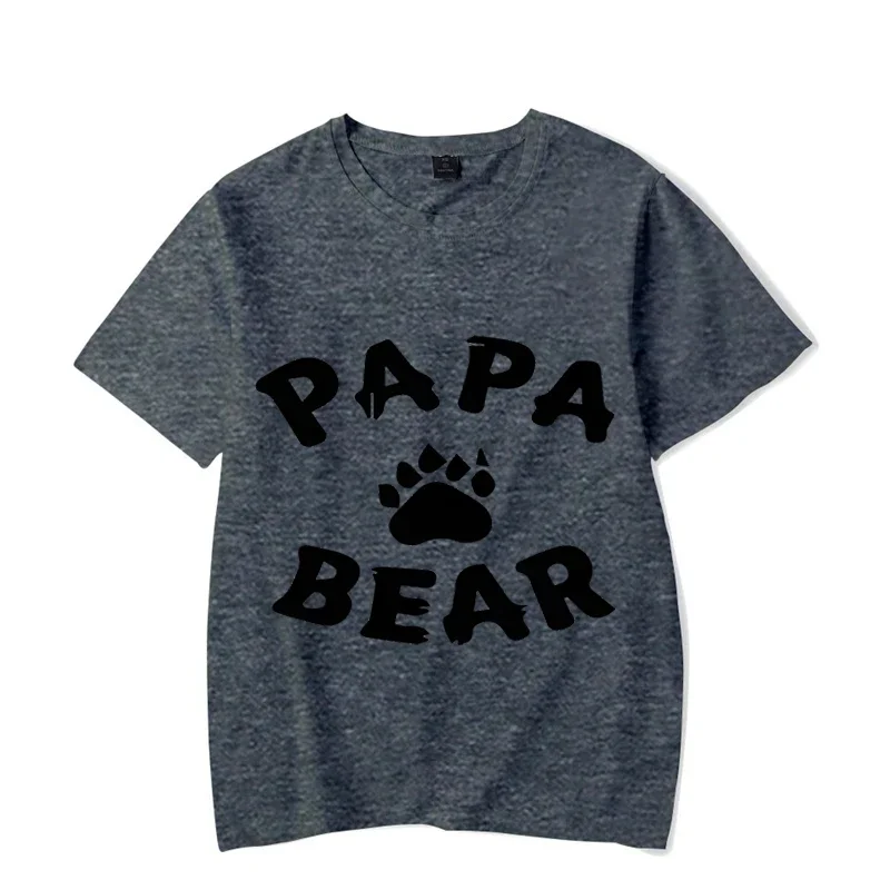 Papa Bear Luminou Design T-shirts for Men Clothing Short Sleeve Tshirts Clothes Hip Hop Clothes Oversized Camisas Streetwear