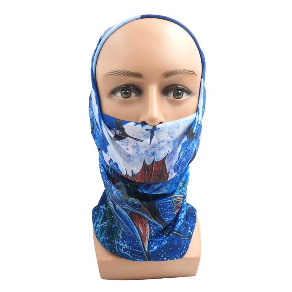 Fish Scales Pattern Neck Gaiter for Fishing Tube Cycling Scarf Hiking Running UV Protection Face Bandana Men Headband Balaclava