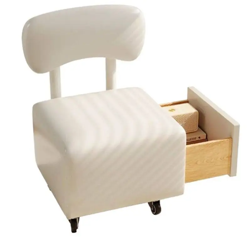 Solid wood soft bag, shoe changing stool, storage chair, children's stool, mobile storage stool with universal wheel, small