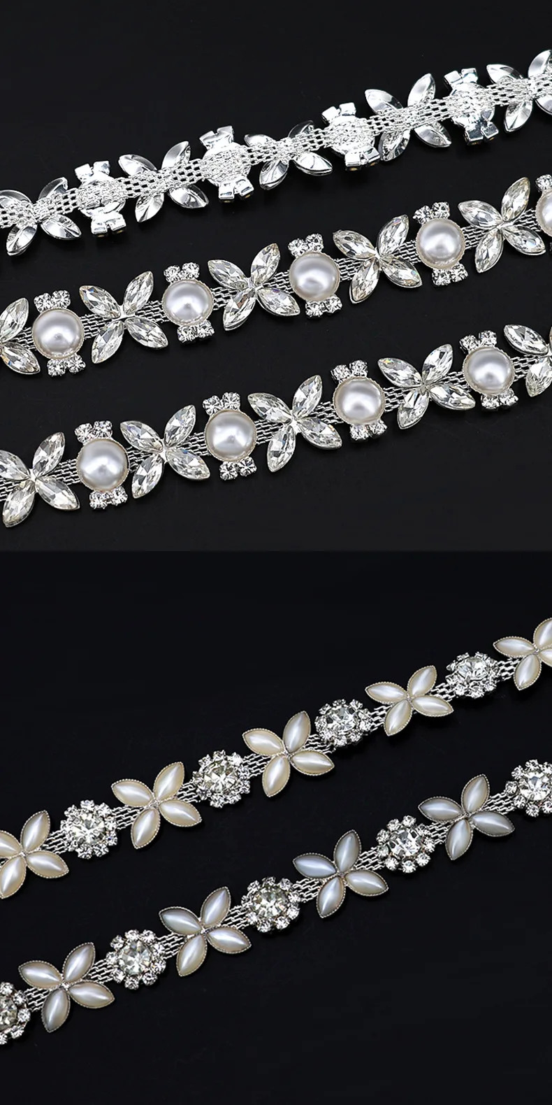 10 Yards Strass Sparkle Kristall Diamant Strass Perlenkette Kleidung Taschen Zubehör DIY Hochzeit Party Geschenk Dekoration – Detail 4