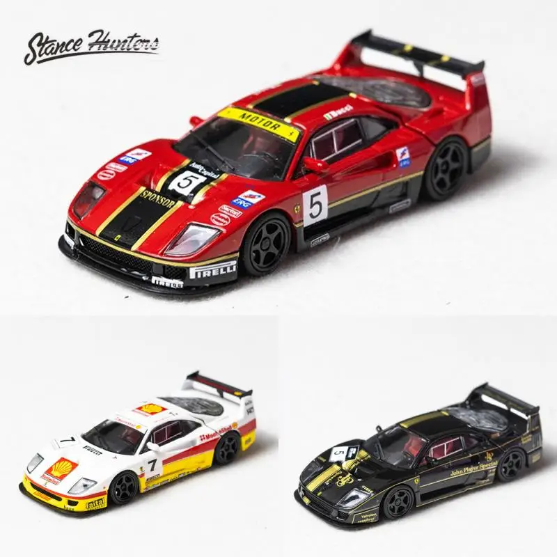 Stance Hunters 1:64 Rotes und schwarzes F40 LM-Simulationsautomodell aus Legierung, ein Kindersammlungsspielzeug, ein Weihnachtsgeschenk für Kinder.