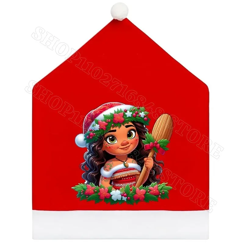 Disney Moana 2-Weihnachtsstuhlbezüge, Cartoon-Anime-Grafikdruck, Neujahr, Abendessen, Party, Zuhause, Wohnzimmer, Dekoration, Weihnachtsdekoration