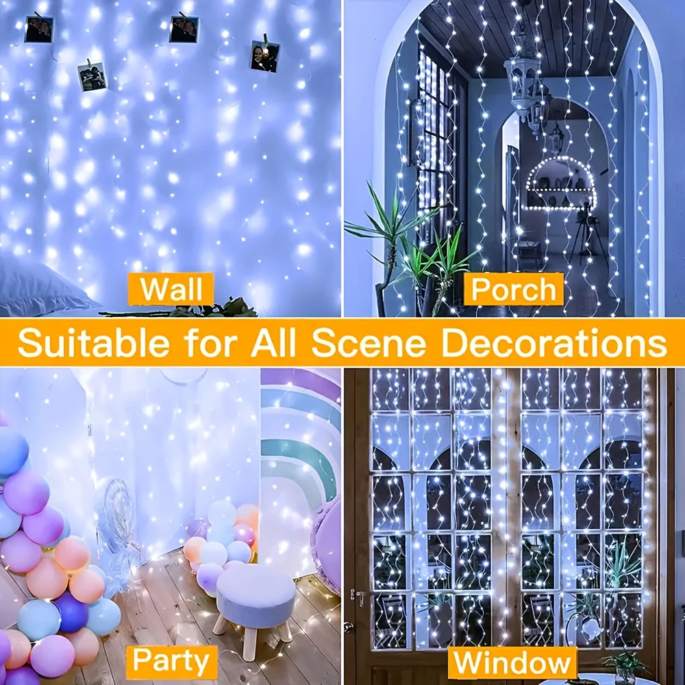 2026 LED Christmas Decoration USB String Lights Holiday Wedding Fairy Light Garland Lights for Bedroom Remote Control Curtain view 6