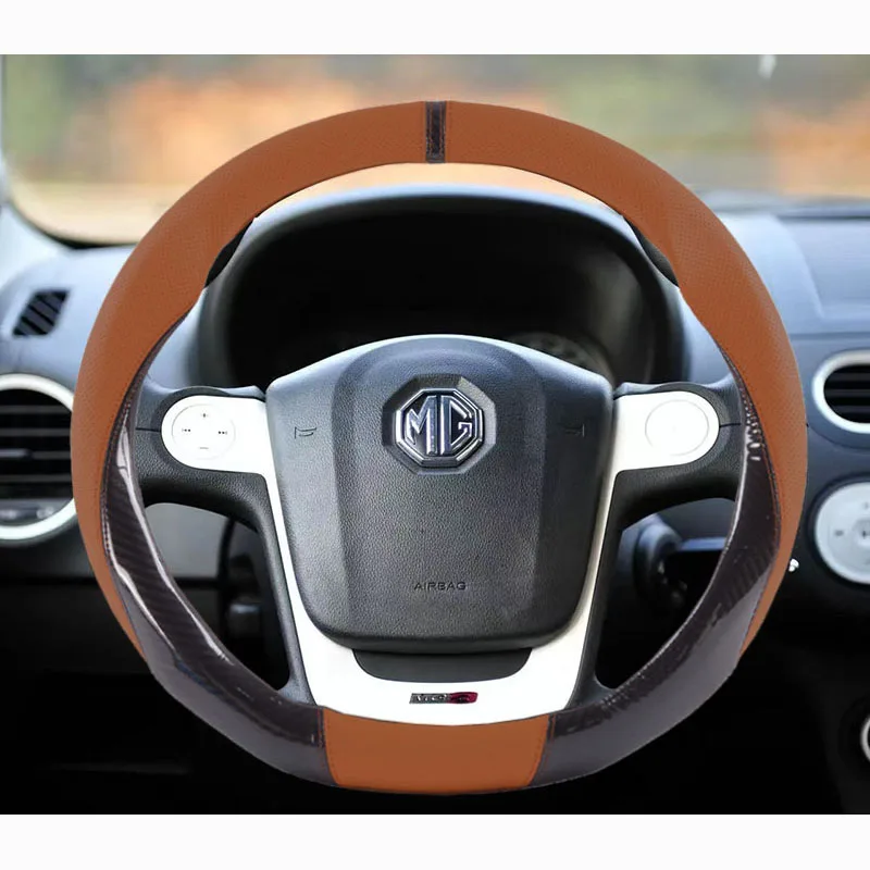 

For Morris Garages MG ZS GS MG5 MG3 MG4 MG6 MG7 HECTOR GT SW 38CM Car Steering Wheel Cover For MG Car Interiors Accessories