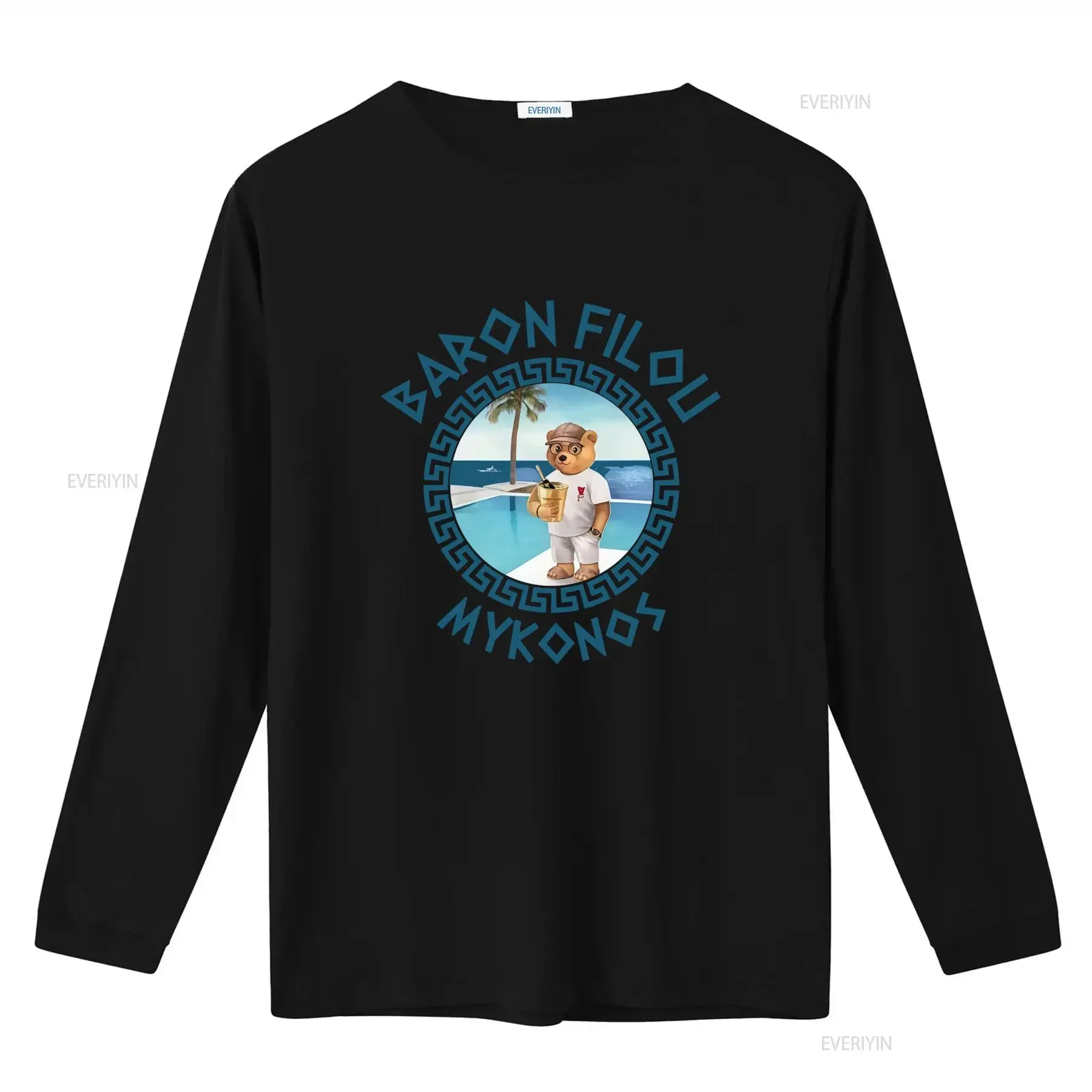 Baron Filou Oversized T Shirt CXXIII With Mykonos Pearl Back Print Size Stylish Bear Design Summer Vibes Comfortable Fit