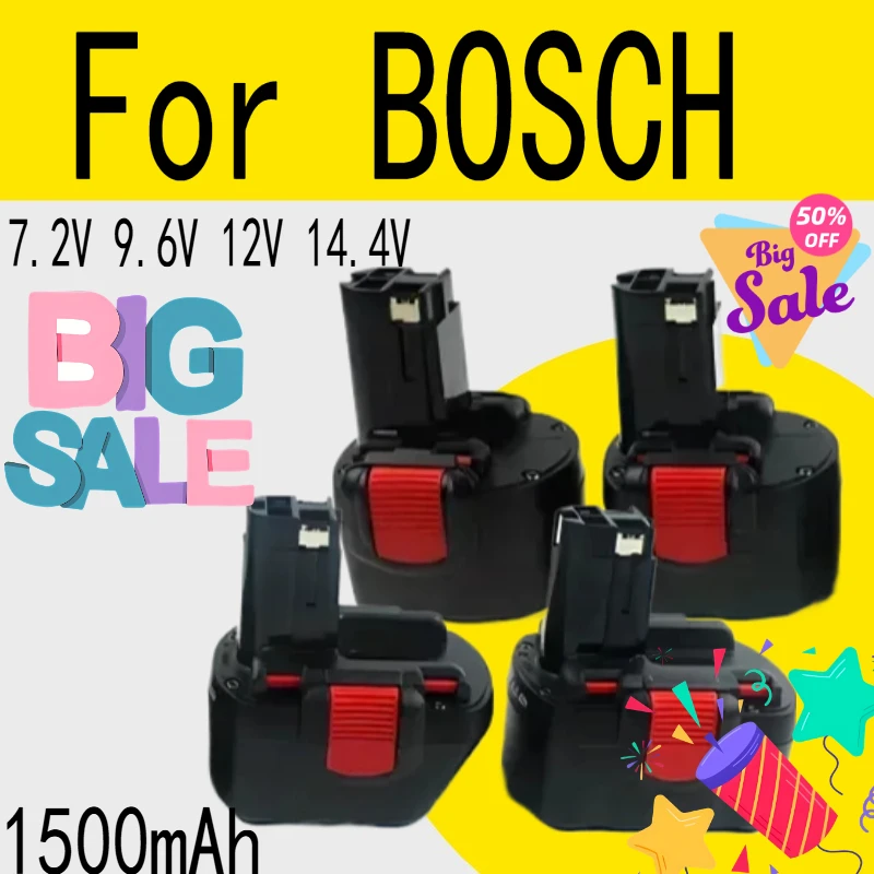 1500mAh For BOSCH Doctoral Model 7.2V 9.6V 12V 14.4V Rechargeable Drill Hand Drill Pistol Drill Nickel-chromium Battery
