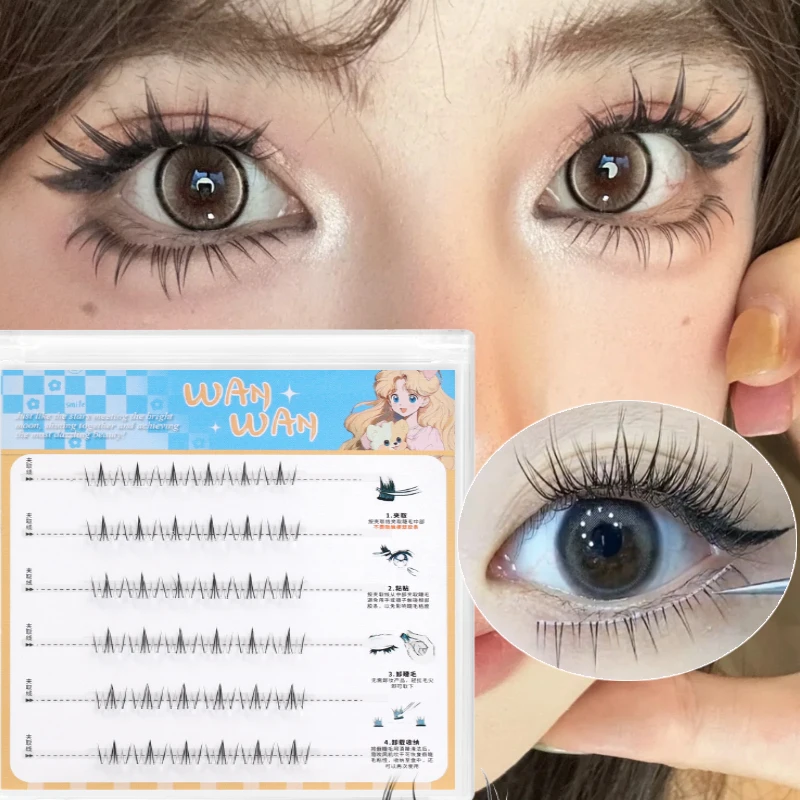 36 Reihen selbstklebende untere Wimpern, kein Kleber erforderlich, wiederverwendbar unter der Wimpern, koreanisches/Make-up, DIY, individuelle Manga-Wimperncluster