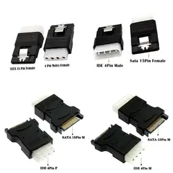 SATA Power Adapter IDE Large 4PIN Male Female To SATA15Pin Male Female With Iron Buckle Hard Disk Power Adapter 4Pin Molex IDE