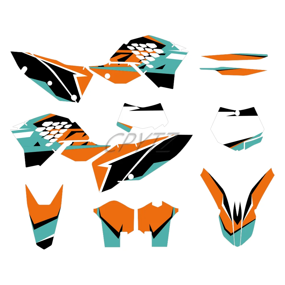 Motorcycle Fairing Graphics Sticker Fit For EXC-F 125 200 250 300 400 450 XCF 2008-2011 TEAM GRAPHIC KIT BACKGROUNDS DECAL