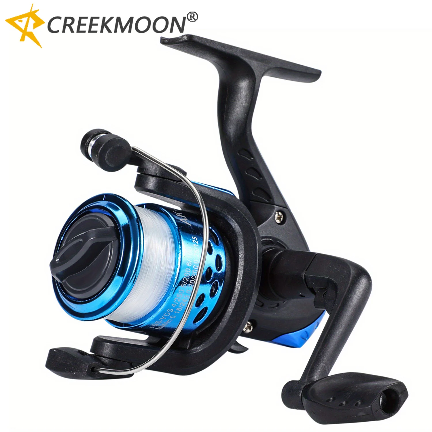 Spinning Fishing Reels 5.2:1 Wheel Plastics Ice Fishing Reel for Lure with Line Vessel Bait Casting Flying Fishing Trolling