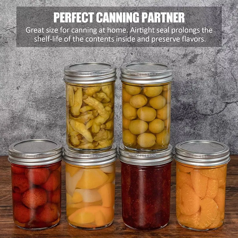 Top Quality 10/30PCS Transparent Storage Jars with Silvery Ribbed Lids Straight Kitchen And Home Container for Organization