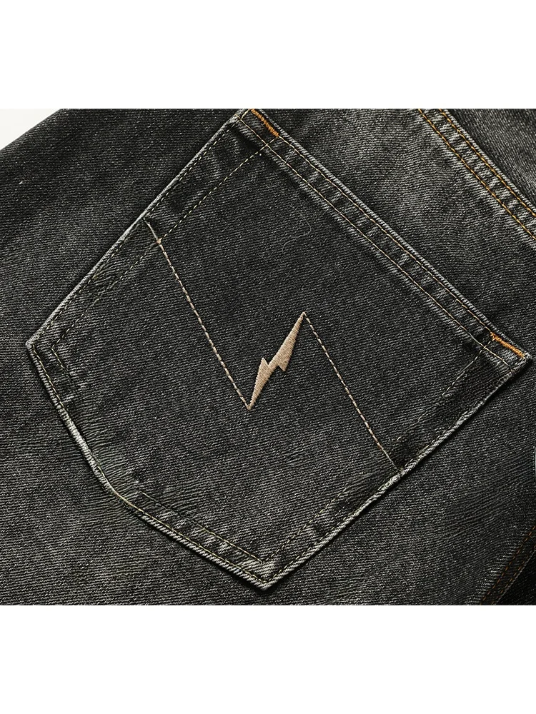 Calças Jeans Slim Fit Retro em Cinza Nebuloso do 703 MBBCAR, Jeans Casuais de Aodão ulares para Jovens