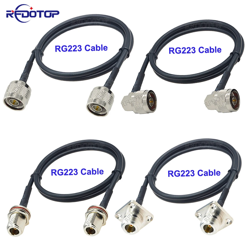 1Pcs N Type RG223 Coaxial Cable N Male Plug to N Male/Female RF Cable 50Ohm Crimp Connector RG-223 Double Shielded Silver Plated