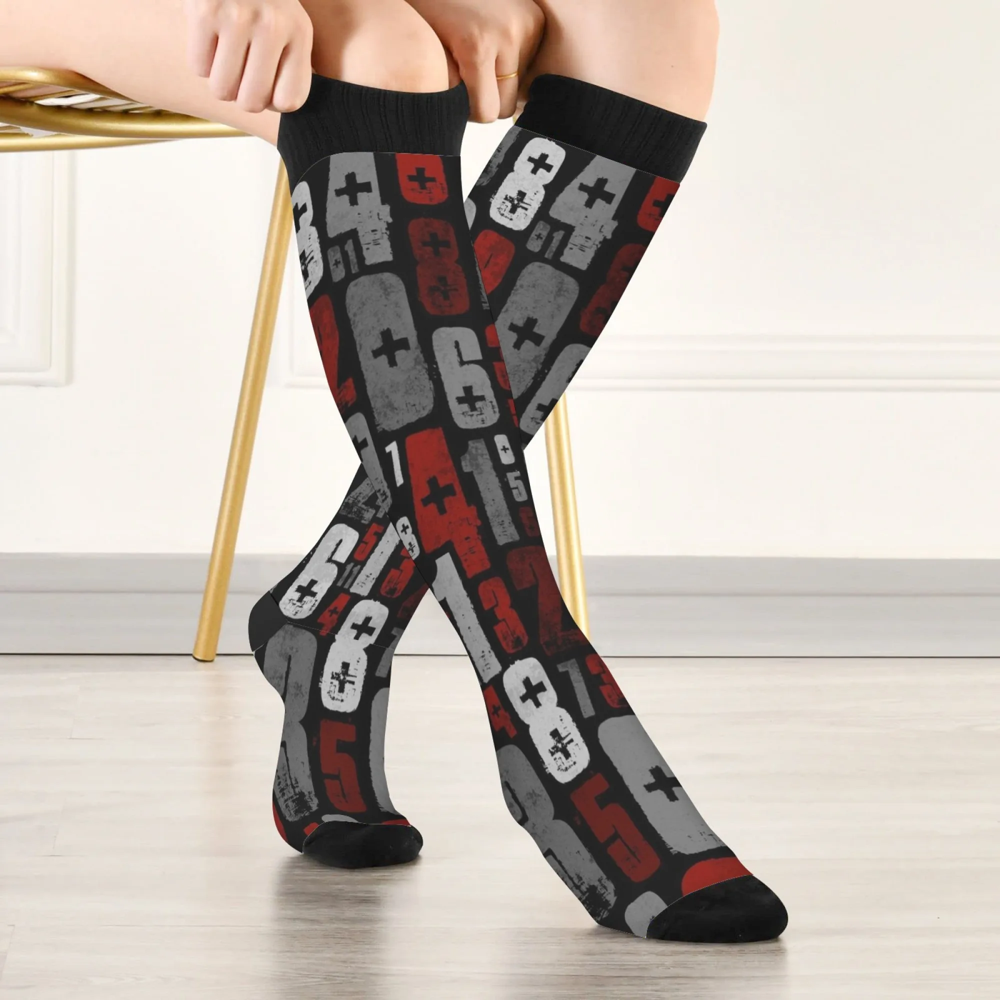 

Носки с цифровым художественным дизайном, удобные теплые повседневные женские чулки в стиле Харадзюку, новинка, модные компрессионные носки Happy
