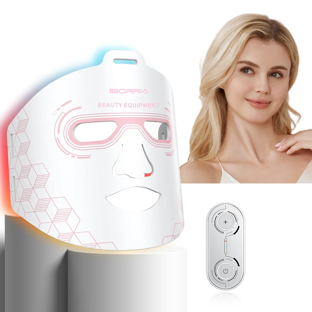 M226 4-Color LED Face Neck Mask Ph-oton Therapy for Sk-in Tightening Acne Treatment Wrinkle Removal-Hand Held Wearable