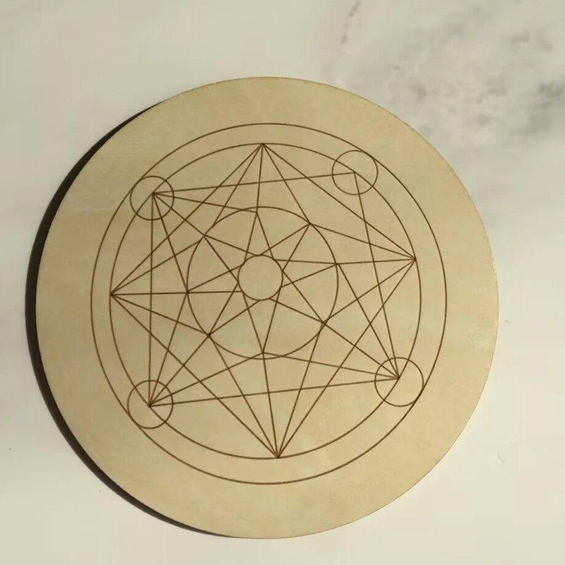 10pcs Wooden Crystal Grid Plate Metaphysical and Spiritual Use Sacred Geometry Crystal Grid Board