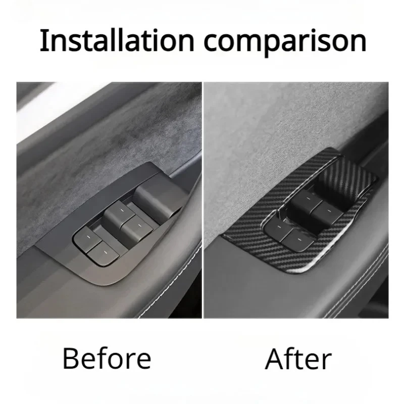 Fensterheber-Schalterabdeckung für Tesla Model Y/3/3+ Highland Ausstattungsrahmen Tastenaufkleber 2017-2024 Auto-Innenausstattung Zubehör – Detail 10