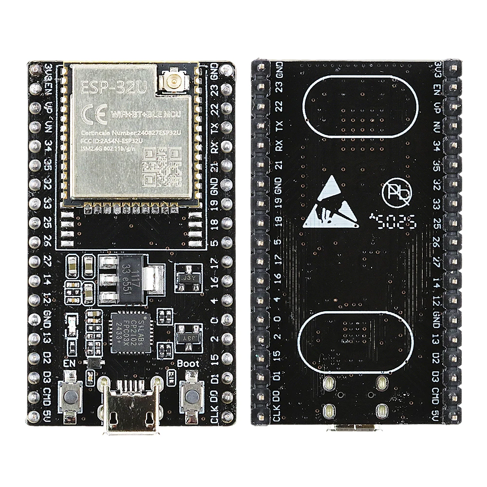 ESP-32 DevKitC Development Board with 2.4G Extend Antenna Port ESP32-32U Wifi Module USB Micro Type-C 38PIN ESP-32 CP2102