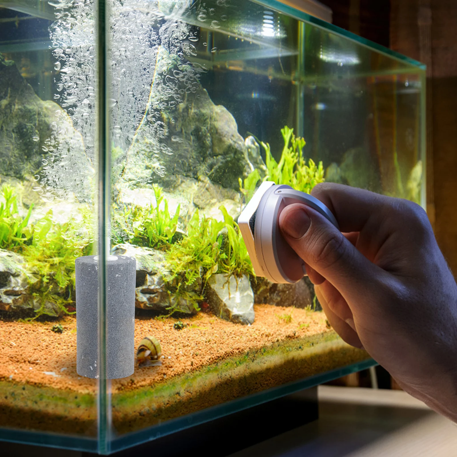 2 قطعة حوض السمك حجر الهواء خزان الأسماك الأكسجين الناشر فقاعة حجر مستقرة غرامة فقاعات الهواء لتداول خزان الأسماك الزراعة المائية