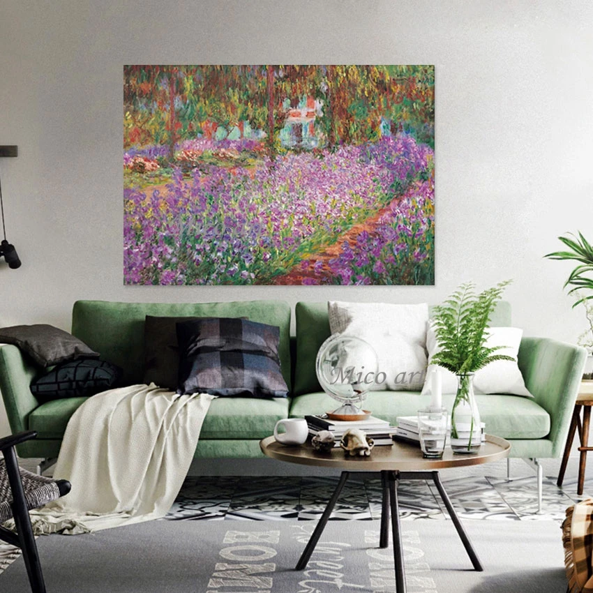 Abstract Frameless Canvas Artwork Beautiful 3D Flowers Picture,Garden Art Scenery Wall Impressionist Still Life Oil Paintings