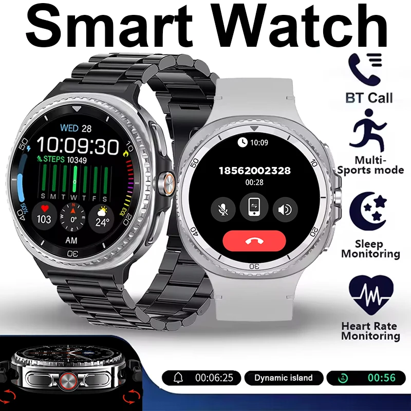 

2025 Новые GPS NFC 46 мм Смарт-часы для мужчин 100 + спортивное видео AMOLED Фитнес Спортивный трекер Запуск здоровья Смарт-часы для мужчин GUHUAVMI